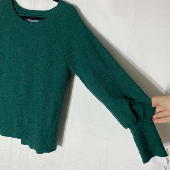 Anthropologie Holly Green Open Back Bow Tie Long Sleeve Top S - Picture 9 of 15